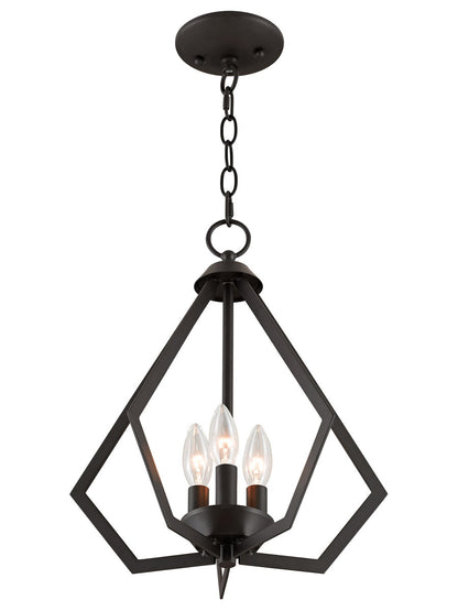 Livex Lighting Prism Collection 3 Light BZ Mini Chandelier/Ceiling Mount in Bronze 40923-07