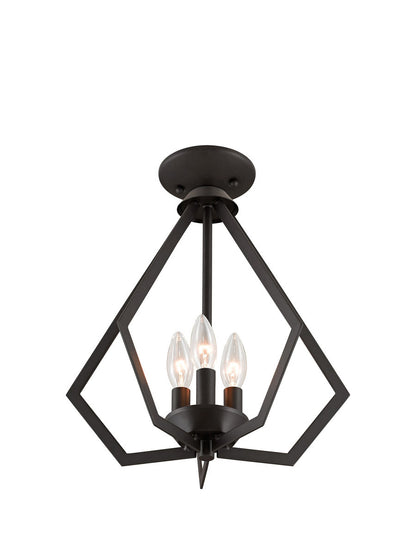 Livex Lighting Prism Collection 3 Light BZ Mini Chandelier/Ceiling Mount in Bronze 40923-07