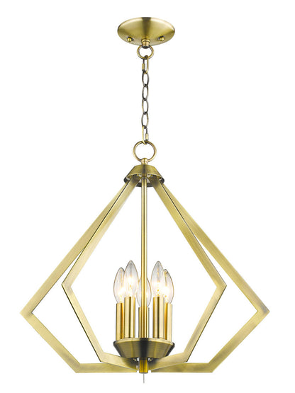 Livex Lighting Prism Collection 5 Light Antique Brass Chandelier in Antique Brass 40925-01