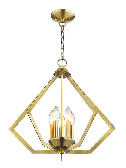 Livex Lighting Prism Collection 5 Light Antique Brass Chandelier in Antique Brass 40925-01