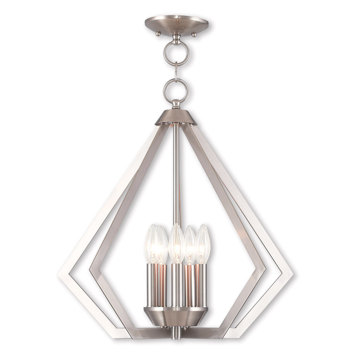 Livex Lighting Prism Collection 5 Light Brushed Nickel Chandelier in Brushed Nickel 40925-91