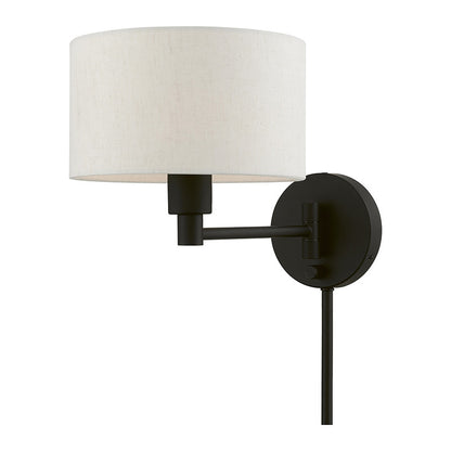 Livex Lighting Swing Arm Wall Lamps Collection  1 Light Black Swing Arm Wall Lamp in Black 40940-04