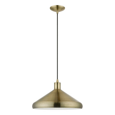 Livex Lighting Geneva Collection  1 Light Antique Brass Pendant in Antique Brass 40953-01