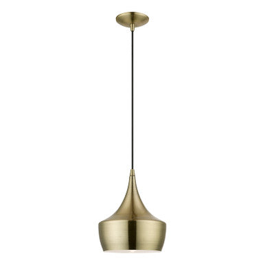 Livex Lighting Waldorf Collection  1 Light Antique Brass Pendant in Antique Brass 40991-01