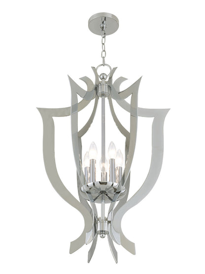 Livex Lighting Aldrich Collection 5 Lt CH Lantern Chandelier in Polished Chrome 41004-05