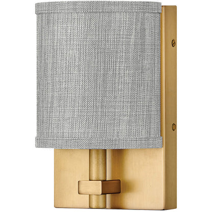 Hinkley Lighting Avenue Heathered Gray Single Light Sconce Heritage Brass 41009HB