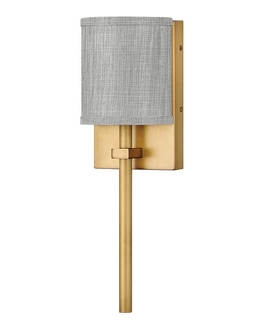 Hinkley Lighting Avenue Heathered Gray Single Light Sconce Heritage Brass 41009HB