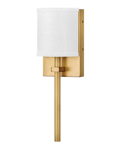 Hinkley Lighting Avenue Off White Single Light Sconce Heritage Brass 41010HB