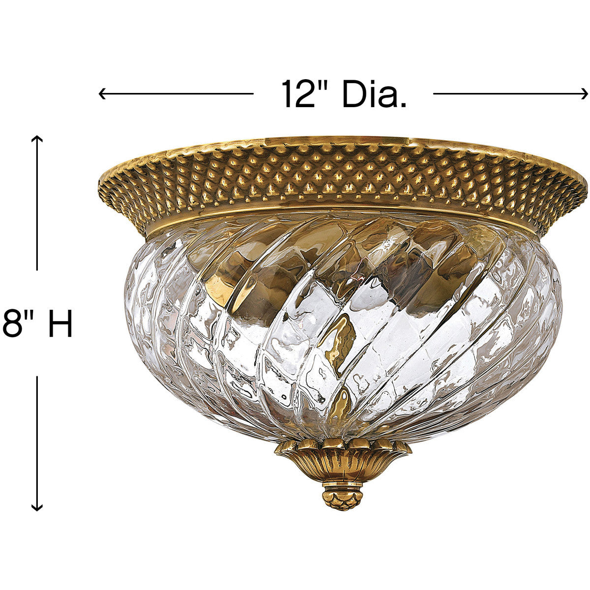 Hinkley Lighting Plantation Small Flush Mount Burnished Brass 4102BB