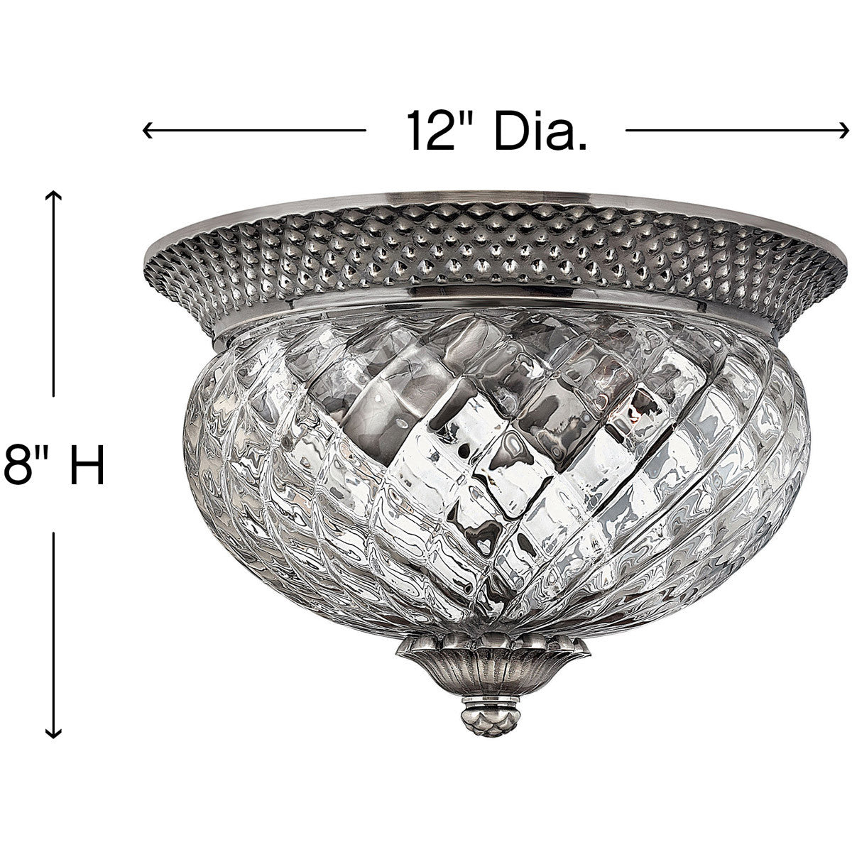 Hinkley Lighting Plantation Small Flush Mount Polished Antique Nickel 4102PL