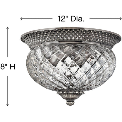 Hinkley Lighting Plantation Small Flush Mount Polished Antique Nickel 4102PL