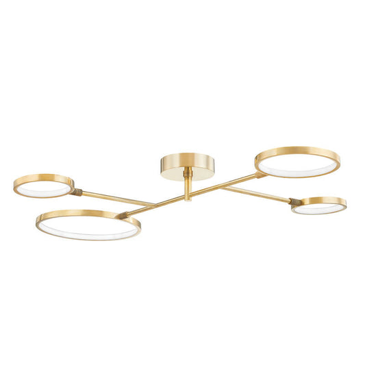 Hudson Valley Lighting Saturn Semi Flush in Aged Brass 4104-AGB