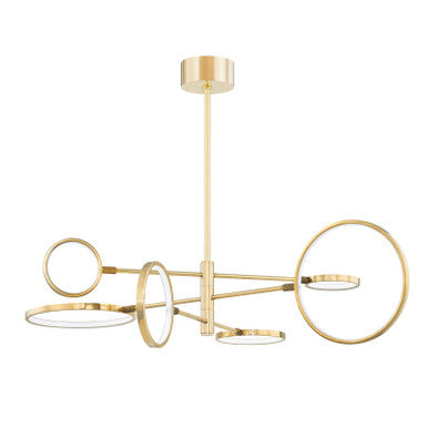 Hudson Valley Lighting Saturn Chandelier in Aged Brass 4106-AGB