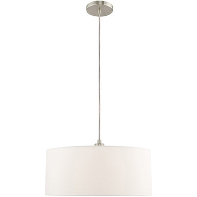 Livex Lighting Clark Collection 1 Lt Brushed Nickel Pendant Chandelier in Brushed Nickel 41090-91