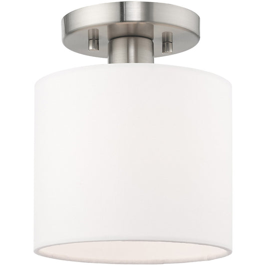 Livex Lighting Clark Collection 1 Lt Brushed Nickel Ceiling Mount in Brushed Nickel 41094-91