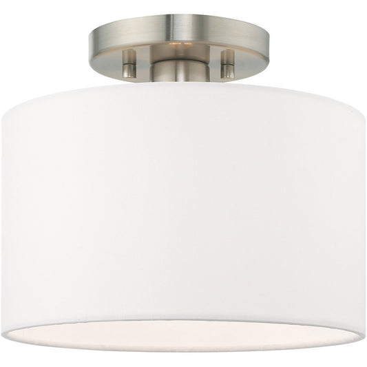 Livex Lighting Clark Collection 1 Lt Brushed Nickel Ceiling Mount in Brushed Nickel 41095-91