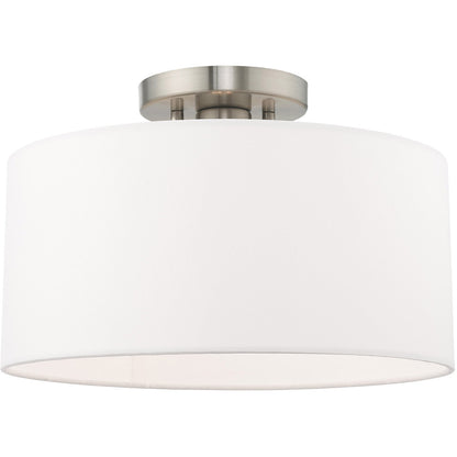 Livex Lighting Clark Collection 1 Lt Brushed Nickel Ceiling Mount in Brushed Nickel 41097-91