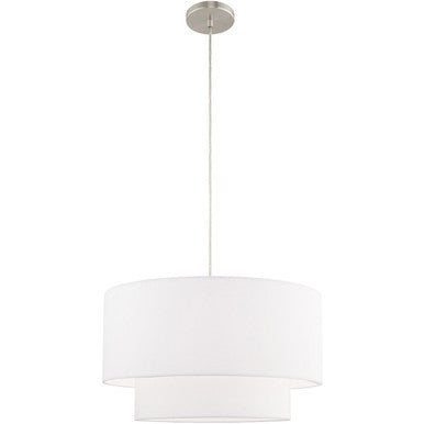 Livex Lighting Clark Collection 1 Lt Brushed Nickel Pendant Chandelier in Brushed Nickel 41098-91