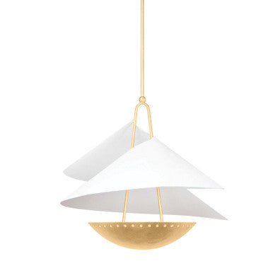 Corbett Lighting Carini Pendant in Vintage Gold Leaf/Gesso White 411-24-VGL/GSW