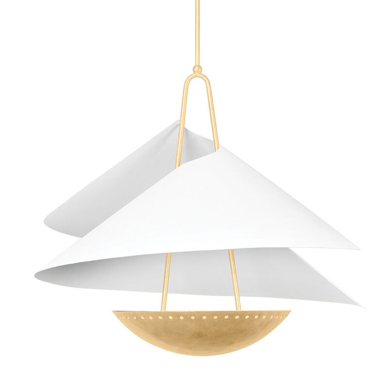 Corbett Lighting Carini Pendant in Vintage Gold Leaf/Gesso White 411-34-VGL/GSW