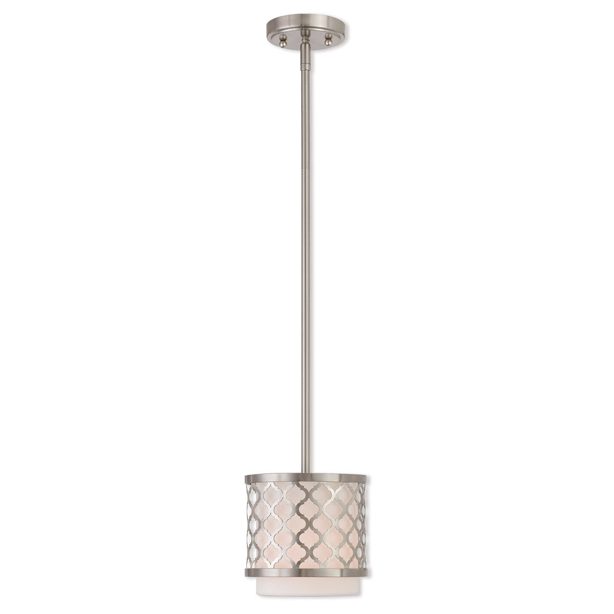 Livex Lighting Arabesque Collection 1 Lt BN Mini Pendant in Brushed Nickel 41101-91