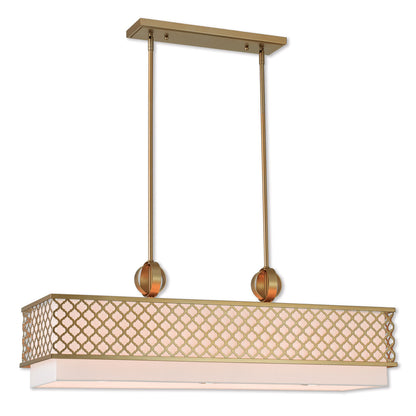 Livex Lighting Arabesque Collection 9 Lt SG Linear Chandelier in Soft Gold 41106-33