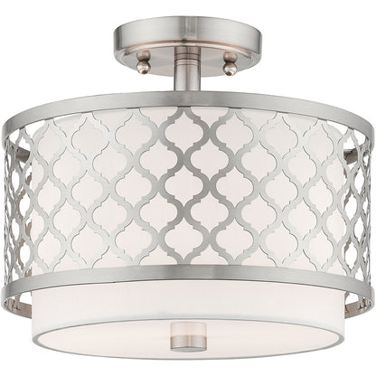 Livex Lighting Arabesque Collection 2 Lt BN Ceiling Mount in Brushed Nickel 41107-91