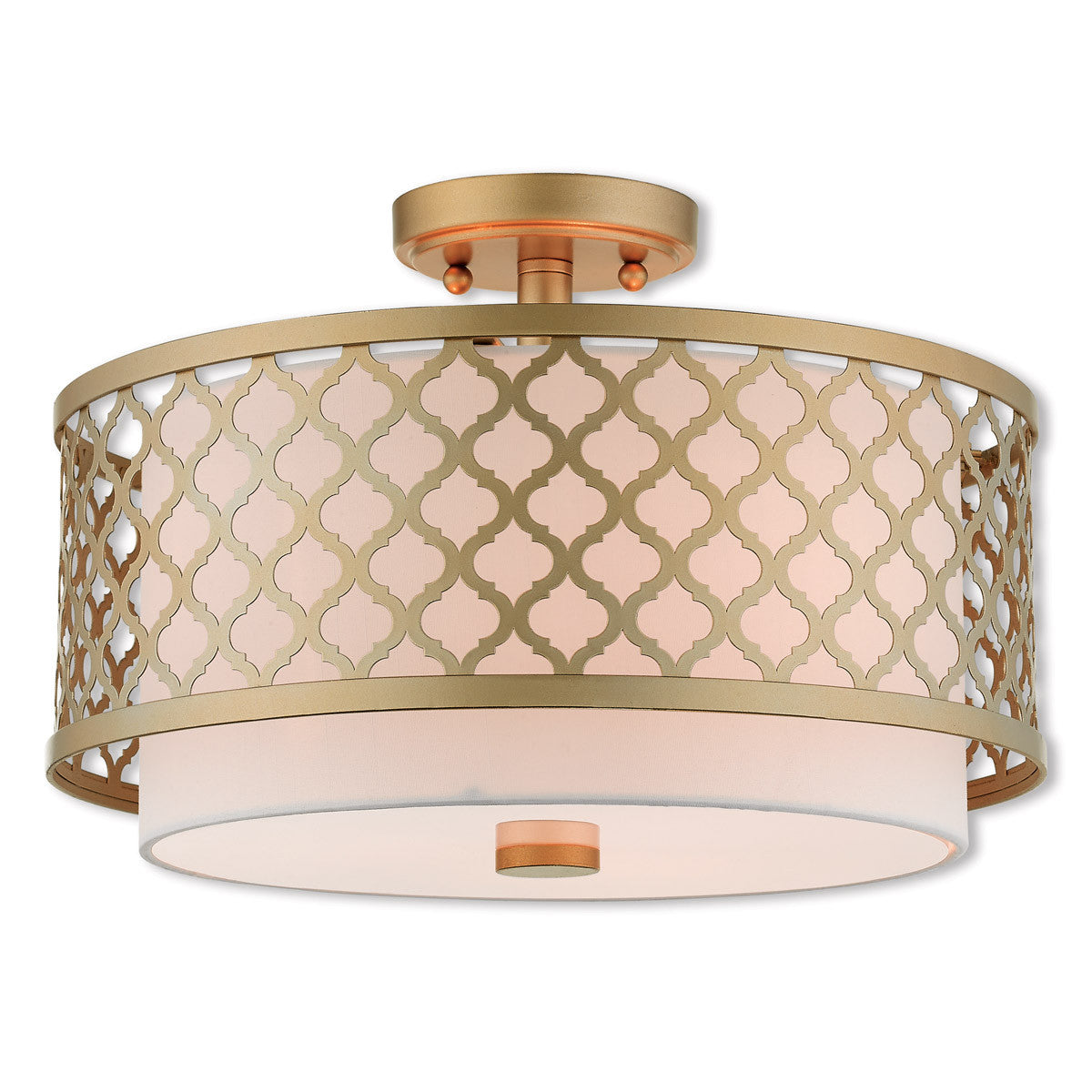 Livex Lighting Arabesque Collection 3 Lt SG Ceiling Mount in Soft Gold 41108-33