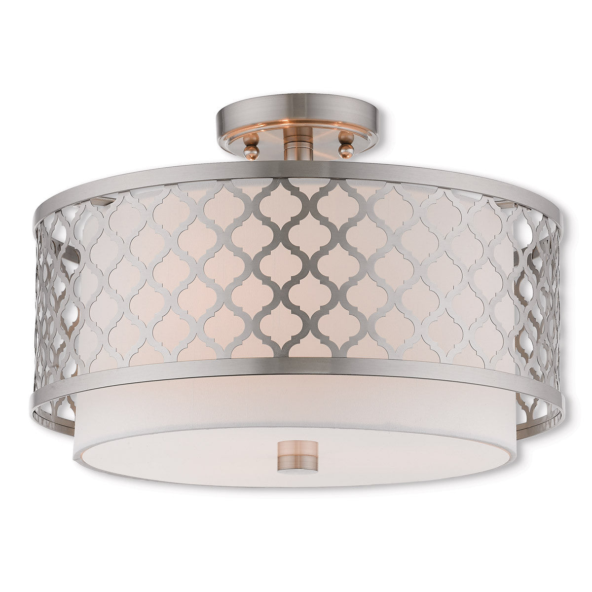 Livex Lighting Arabesque Collection 3 Lt BN Ceiling Mount in Brushed Nickel 41108-91