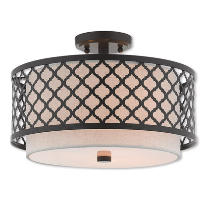 Livex Lighting Arabesque Collection 3 Lt EBZ Ceiling Mount in English Bronze 41112-92