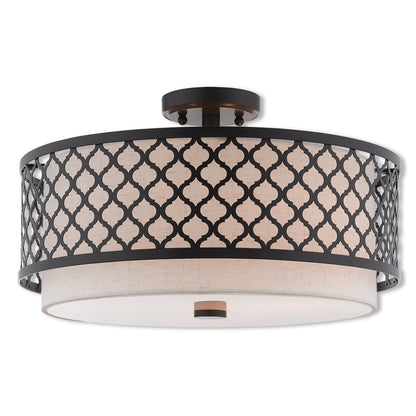 Livex Lighting Arabesque Collection 3 Lt EBZ Ceiling Mount in English Bronze 41113-92