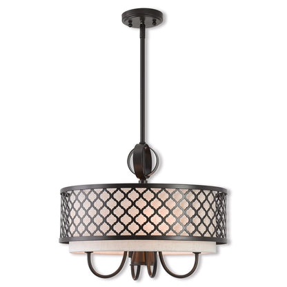 Livex Lighting Arabesque Collection 5 Lt EBZ Pendant Chandelier in English Bronze 41115-92