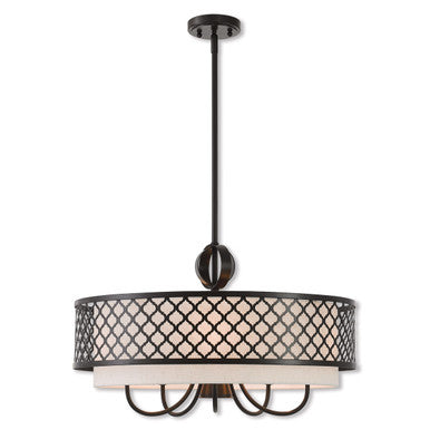 Livex Lighting Arabesque Collection 6 Lt EBZ Pendant Chandelier in English Bronze 41116-92