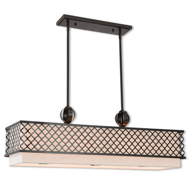 Livex Lighting Arabesque Collection 9 Lt EBZ Linear Chandelier in English Bronze 41117-92