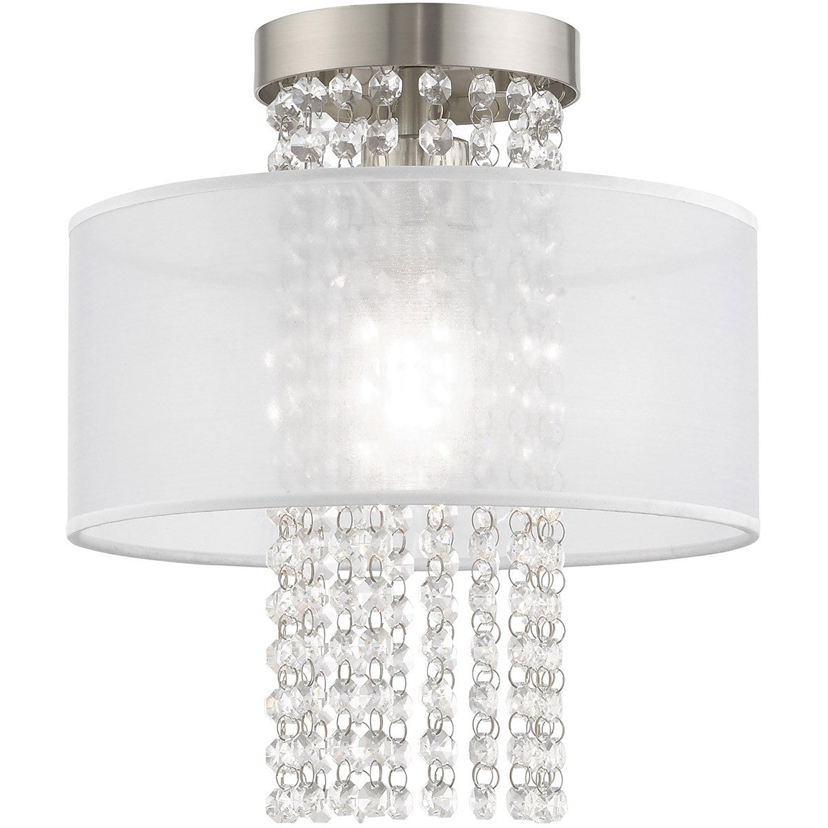 Livex Lighting Bella Vista Collection 1 Lt Brushed Nickel Ceiling Mount in Brushed Nickel 41124-91