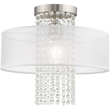 Livex Lighting Bella Vista Collection 1 Lt Brushed Nickel Ceiling Mount in Brushed Nickel 41126-91