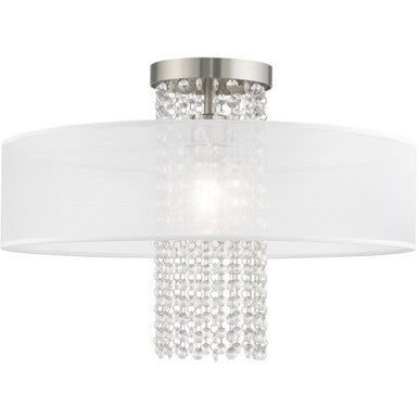 Livex Lighting Bella Vista Collection 1 Lt Brushed Nickel Ceiling Mount in Brushed Nickel 41127-91