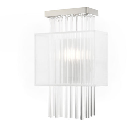 Livex Lighting Alexis Collection 1 Lt Brushed Nickel ADA Wall Sconce in Brushed Nickel 41140-91