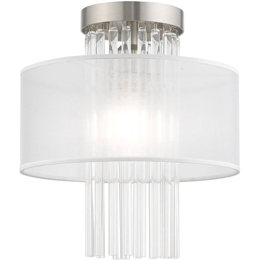 Livex Lighting Alexis Collection 1 Lt Brushed Nickel Ceiling Mount in Brushed Nickel 41144-91