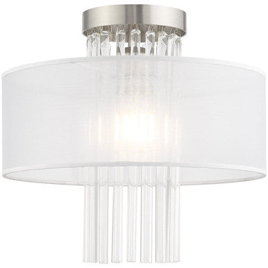 Livex Lighting Alexis Collection 1 Lt Brushed Nickel Ceiling Mount in Brushed Nickel 41145-91