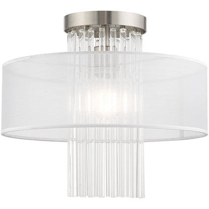 Livex Lighting Alexis Collection 1 Lt Brushed Nickel Ceiling Mount in Brushed Nickel 41146-91