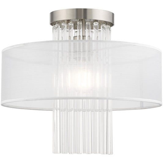 Livex Lighting Alexis Collection 1 Lt Brushed Nickel Ceiling Mount in Brushed Nickel 41146-91