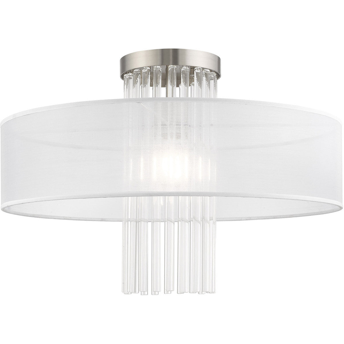 Livex Lighting Alexis Collection 1 Lt Brushed Nickel Ceiling Mount in Brushed Nickel 41147-91