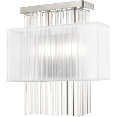 Livex Lighting Alexis Collection 2 Lt Brushed Nickel ADA Wall Sconce in Brushed Nickel 41148-91