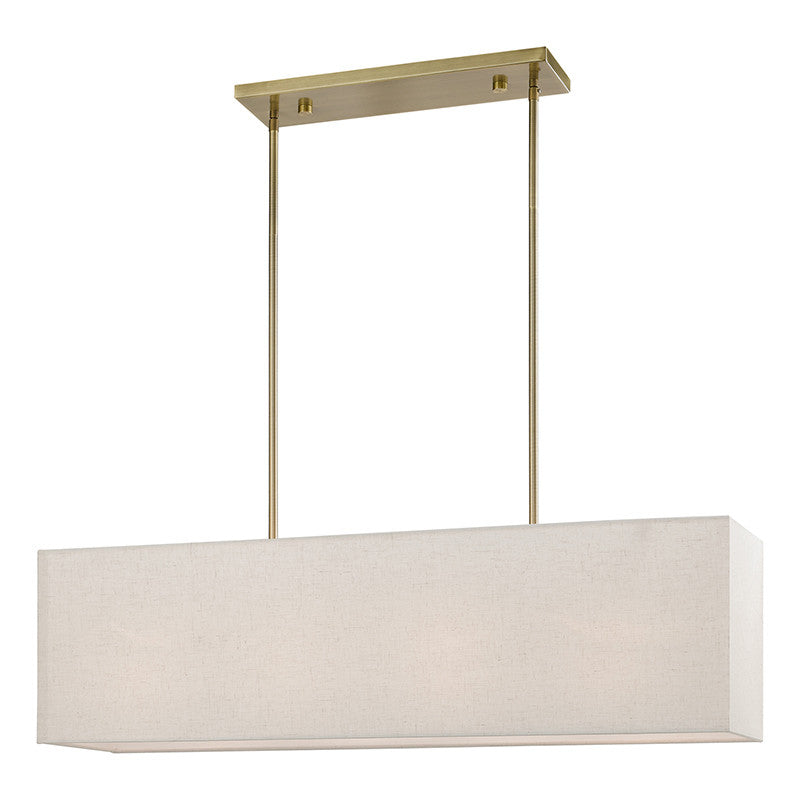 Livex Lighting Summit Collection  4 Light Antique Brass Linear Chandelier in Antique Brass 41156-01