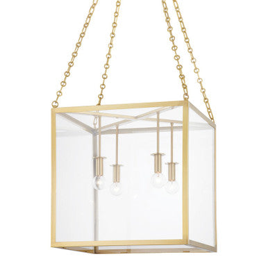 Hudson Valley Lighting Catskill Lantern in Aged Brass 4118-AGB