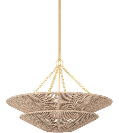 Corbett Lighting Tropea 6 Light Pendant in Natural Woven 412-30-GL