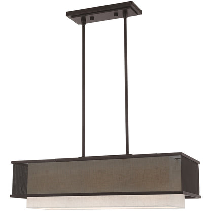 Livex Lighting Braddock Collection 3 Lt Bronze Linear Chandelier in Bronze 41204-07