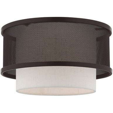 Livex Lighting Braddock Collection 1 Lt Bronze Ceiling Mount in Bronze 41207-07