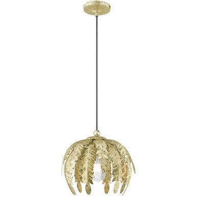 Livex Lighting Acanthus Collection 1 Lt Winter Gold Mini Pendant in Winter Gold 41231-28